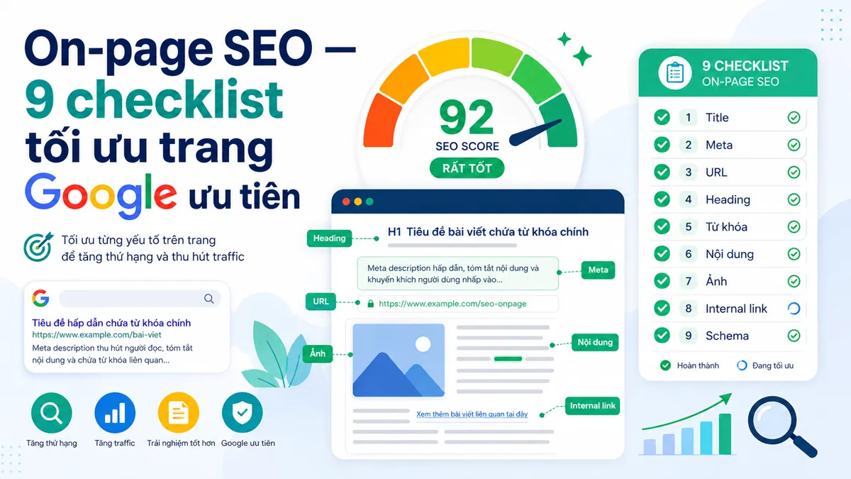 On-page SEO 9 checklist tối ưu trang